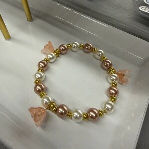 Handmade Chic Gold and Pearl Beaded Bracelet